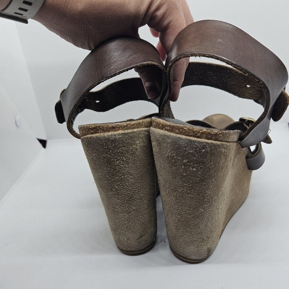 Pedro Garcia brown leather Tex wedge platform sandals EU 39.5 - Picture 6 of 12